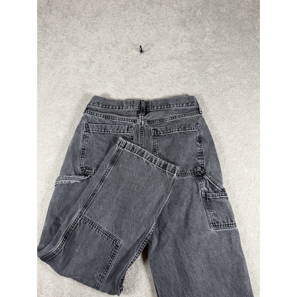 Abercrombie Fitch Jeans Mens 29x30 Black Denim Double Knee Baggy Carpenter Skate - Picture 2 of 12
